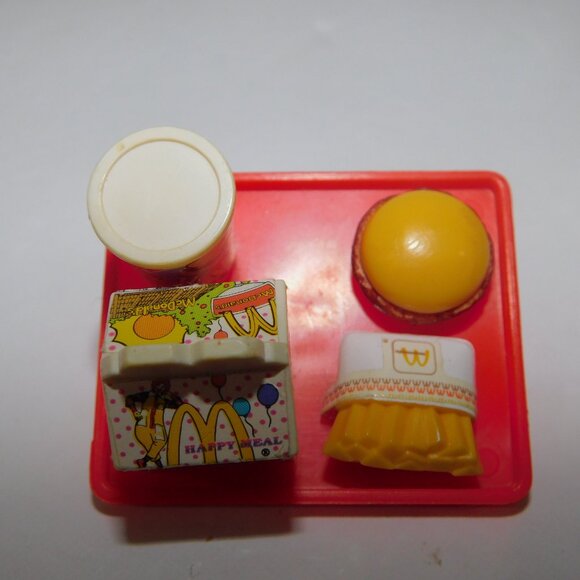 Lot of 4 VTG 1993 Barbie McDonalds Happy Meal Todd Stacie Clip On Toy Food Tray - Picture 4 of 6